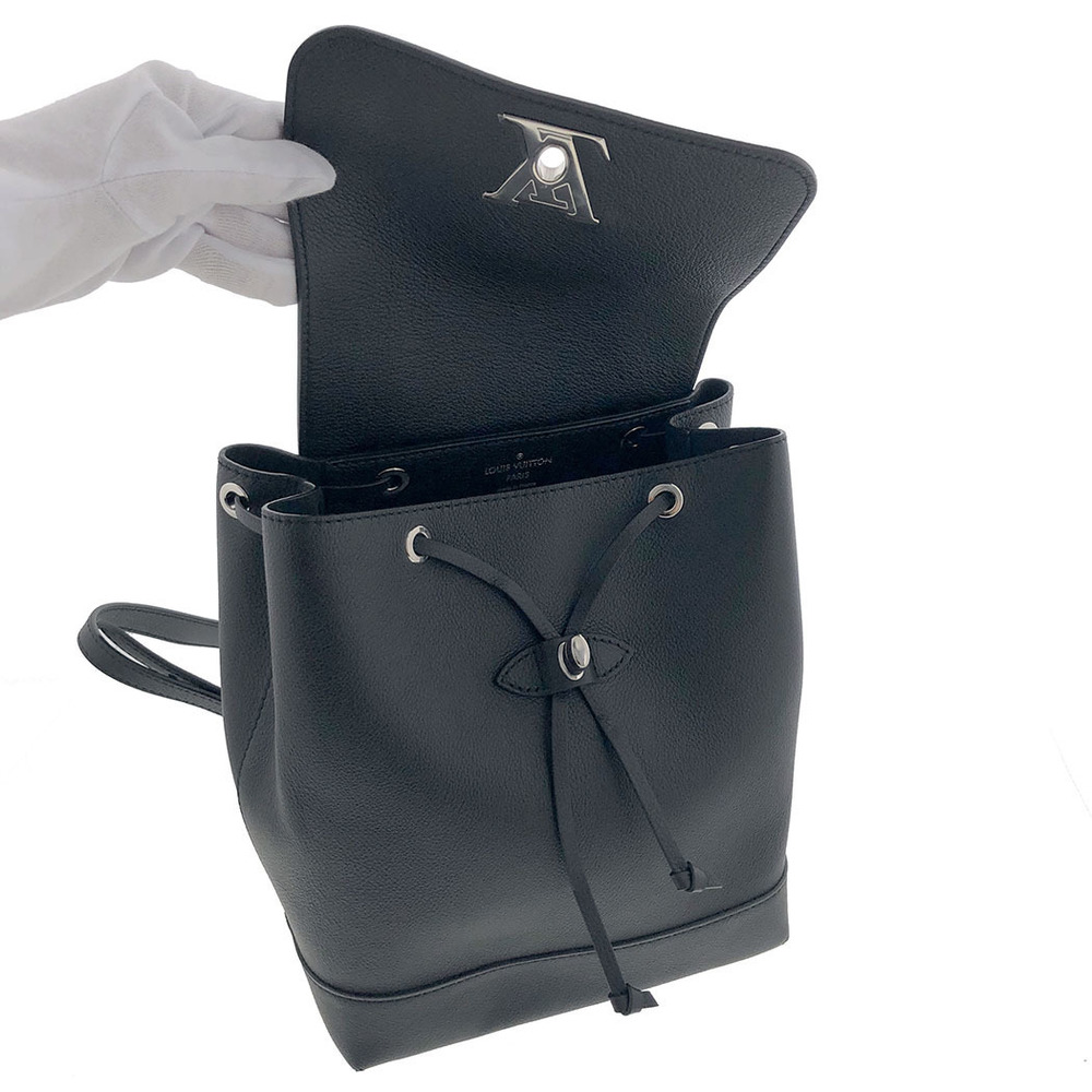 Louis Vuitton Lock Me Backpack Rucksack Noir Black Silver Hardware - Picture 4 of 12